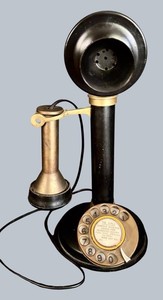 O - Candlestick Telephone - CEG Replica Brass-Finish Rotary Dial