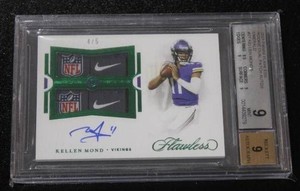 2021 Flawless Dual Nike Swoosh Patch Autograph Kellen Mond BGS 9 45  Only 5 Exist