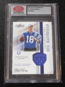 2002 Score QBC Materials Payton Manning Jersey Relic  SCD Authentic