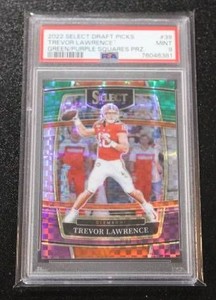 2022 Select draft Picks GreenPurple Squares Trevor Lawrence #39 PSA 9 36100  Only 100 Exist
