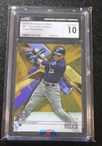 2018 Bowmans Best Gold Refractor Christian Yelich #67 CGC 10 4550  Only 50 Exist