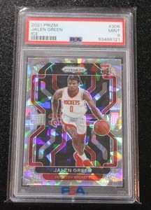 2021-22 Prizm Silver Ice Jalen Green #306 Rookie Card PSA 9