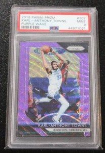 2018-19 Prizm Purple Wave Karl-Anthony Towns #107 PSA 9