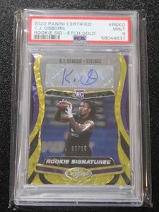 2020 Panini Certified Rookie Signatures Etch Gold KJ Osborne PSA 9 210  Only 10 Exist