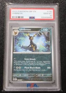 2023 Obsidian Flames Reverse Holo Umbreon #130 PSA 10 Crack in Case
