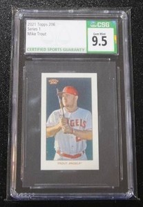 2021 Topps 206 Series 1 Mini Mike Trout CSG 9.5