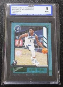 2020-21 Chronicles Playbook Green Anthony Edwards #167 Rookie Card
