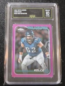 2024 Topps Chrome Pink Refractor Jason Kelce #160 GMA 10