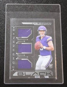 2024 Panini Black Components Triple Jersey Relic JJ McCarthy #C09 161199  Only 199 Exist