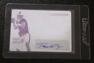 2024 Leaf Trinity Printing Plate Autograph Taulia Tagovailoa Rookie Card 11  Only 1 Exist