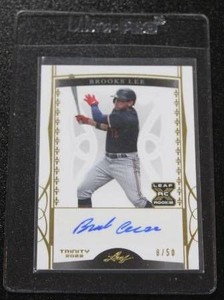 2022 Leaf Trinity Gold Brooks Lee Autograph Rookie Card 850  Only 50 Exist