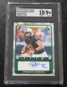 2021 Leaf Pro Set Power Emerald Spencer Sanders Autograph 3350 SGC 9