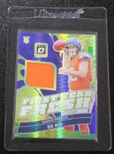 2024 Optic First Year Fresh Jersey Relic Bo Nix Rookie Card