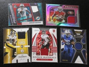 Football Card Relic Lot  5 Relics