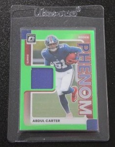 2025 Optic Rookie Phenom Green Prizm Jersey Relic Abdul Carter 078149