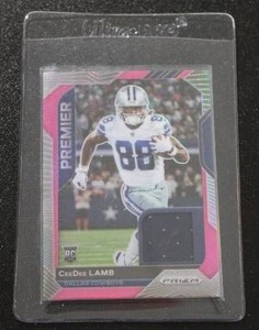 2020 Optic Premier Pink Prizm Jersey Relic CeeDee Lamb Rookie Card