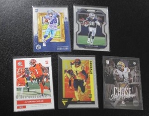 2020 CeeDee Lamb & 2021 Jamarr Chase Football Card Rookie Lot  5 Rookie Cards