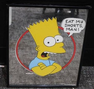 Vintage 1990 The Simpson Bart Simpson Novelty Mirror