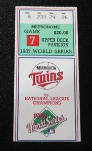 1987 World Series Game 7 Ticket Stub