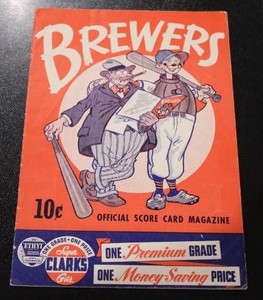 1949 Milwaukee Brewers vs St. Paul Saints Official Score Card Magazine