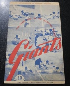 August 20 1954 New York Giants vs Pittsburgh Pirate Official Scorebook Program  Willie Mays - Monte Irvin