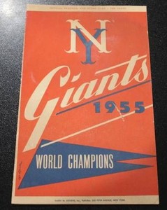 May 21 1955 New York Giants vs Cincinnati Redlegs Official Scorebook Program  Willie Mays