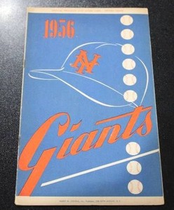 July 31 to Aug 2 1956 New York Giants vs Cincinnati Redlegs Offical Scorebook Program  Willie Mays