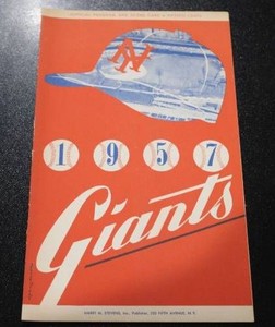 May 21 1957 New York Giants vs Chicago Cubs Official Scorebook Program  Willie Mays