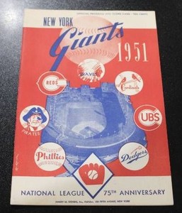 May 20 1951 New York Giants vs Boston Braves Official Scorebook Program  Warren Spahn Win