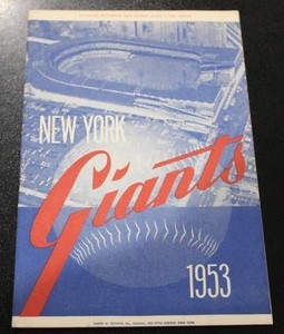 July 1953 New York Giants vs St. Louis Cardinals Official Scorebook Program  Stan Musial - Irvin - Slaughter
