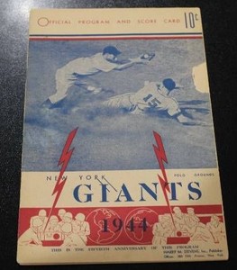 August 6 1944 New York Giants vs Philadelphia Phillies Official Scorebook Program  Ott - Lombardi