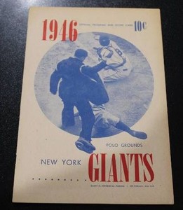 July 4 1946 New York Giants vs Brooklyn Dodgers Official Scorebook Program  Pee Wee Reese - Stanky - Lombardi HR