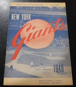 September 1 1948 New York Giants vs Pittsburgh Pirates Official Scorebook Program  Mize - Kiner