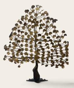Metal Wall Art MCM Jere Style Tree of Life Brass Metal