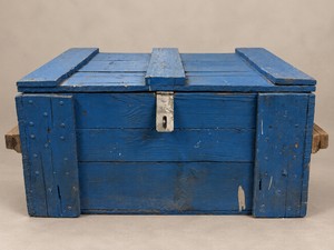 Vintage Blue Wood Trunk