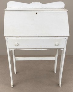 Petite White Secretary Desk