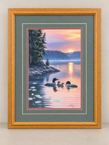 Matted and Framed Loon Print and Unframed Print 1940 Armistice Day Storm #22453000 by Les Kouba