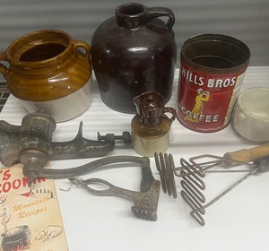 Primitive Crocks and Utensils Lot