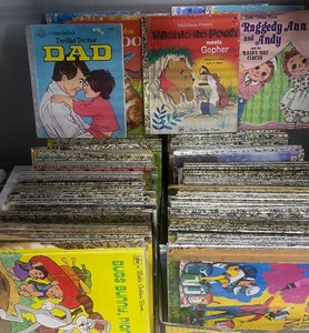 Very Large Lot of Two Flats Little Golden Books Various Eras Childrens Books