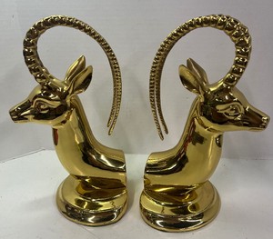Brass Gazelle Bookends