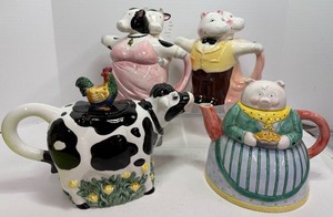 Whimsical Teapots Lot of 4