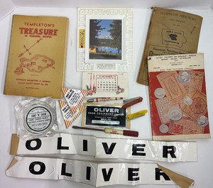 Vintage Lot of Advertising Featuring Iowa Locations to include Oliver Tractor Label Set