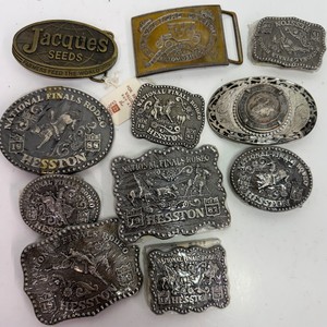 Lot of 11 Pewter Belt Buckles