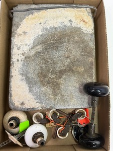 Antique Soapstone Bed Warmer and Antique Hardware Door Knobs