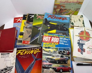 Vintage Flying Magazines, Boat Literature and Hot Rod Magazine