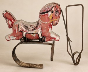 Vintage Aluminum Spring Playground Rocking Horse