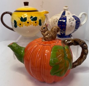 Lot of Three Decorative Teapots