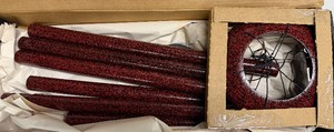 Corinthian Bells Wind Chime by Wind River Aluminum Red Splash New in Box