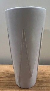 Vintage Gray Geometric Pattern Red Wing Pottery Vase