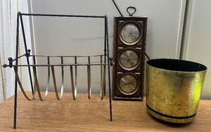MCM Mid Century Modern Metal Magazine Rack Lot